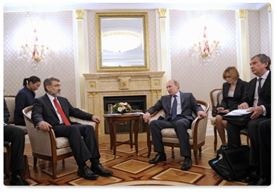 Председатель Правительства России В.В.Путин встретился с министром энергетики и природных ресурсов Турции Т.Йылдызом