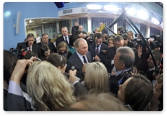 В.В.Путин встретился с журналистами правительственного пула и поздравил их с наступающим Новым годом