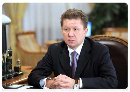 Gazprom CEO Alexei Miller at the meeting with Prime Minister Vladimir Putin|3 december, 2011|12:19