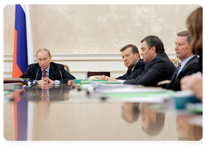 Prime Minister Vladimir Putin at a Government Presidium meeting|5 december, 2011|19:49