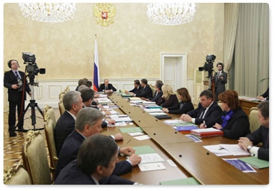 Prime Minister Vladimir Putin chairs a Government Presidium meeting