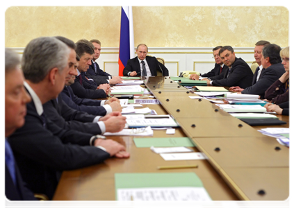 Prime Minister Vladimir Putin at the Government Presidium meeting|10 february, 2011|18:32