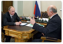 Prime Minister Vladimir Putin meets with Governor of the Republic of Mordovia Nikolai Merkushkin