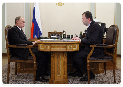 Prime Minister Vladimir Putin during a working meeting with Chukotka Governor Roman Kopin|15 february, 2011|13:00