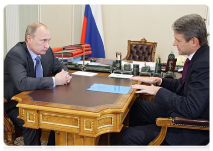 Prime Minister Vladimir Putin meeting with Krasnodar Territory Governor Alexander Tkachev|16 february, 2011|15:00