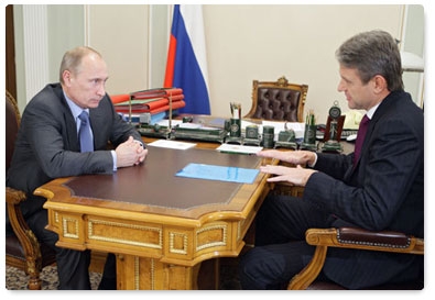 Prime Minister Vladimir Putin meets with Krasnodar Territory Governor Alexander Tkachev