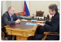 Prime Minister Vladimir Putin meets with Krasnodar Territory Governor Alexander Tkachev