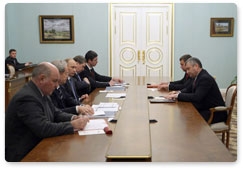 Prime Minister Vladimir Putin meets with South Ossetian President Eduard Kokoity