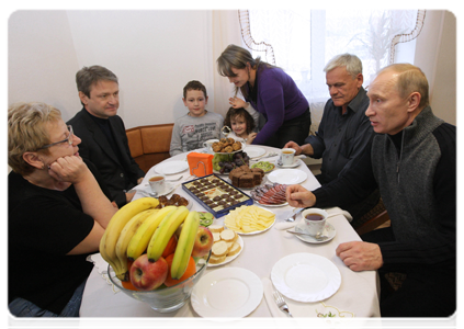 Prime Minister Vladimir Putin visits the village of Dzhubga in the Krasnodar Territory to see the new residential development Nadezhda (Hope) built for the victims of the flood of October 2010|17 february, 2011|21:00