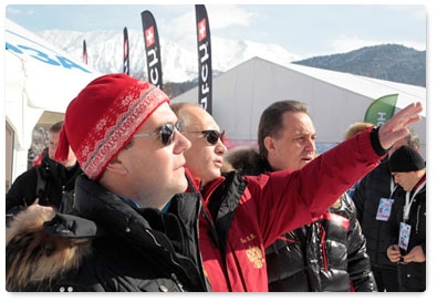 Vladimir Putin attends FIS Alpine European Cup in Sochi