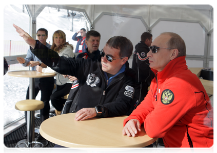 Prime Minister Vladimir Putin attending FIS Alpine European Cup in Sochi|18 february, 2011|15:59