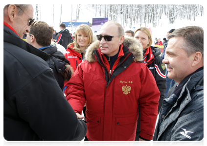Prime Minister Vladimir Putin meets with Jean-Claude Killy, chairman of the IOC Coordination Commission|18 february, 2011|15:59