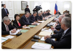 Prime Minister Vladimir Putin chairs a meeting of the Government Presidium