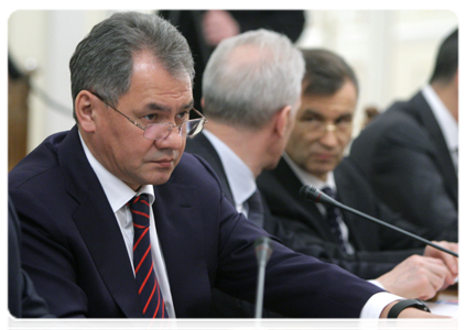 Minister of Civil Defence, Emergencies and Disaster Relief Sergei Shoigu at a Government Presidium meeting|2 february, 2011|18:21