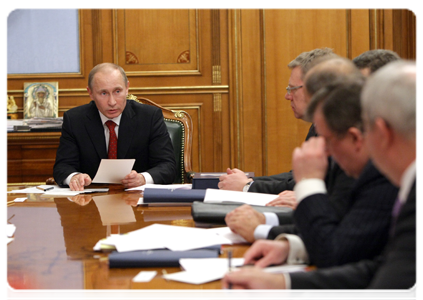 Prime Minister Vladimir Putin at a meeting of the Vnesheconombank Observation Council|22 february, 2011|22:20