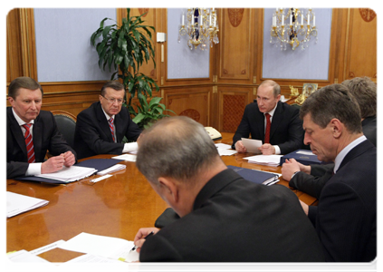 Prime Minister Vladimir Putin at a meeting of the Vnesheconombank Observation Council|22 february, 2011|22:20