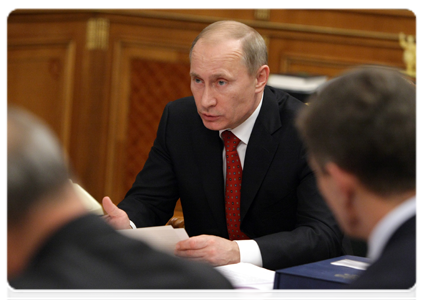 Prime Minister Vladimir Putin at a meeting of the Vnesheconombank Observation Council|22 february, 2011|22:20