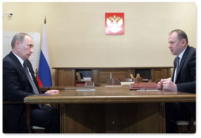 Prime Minister Vladimir Putin meets with Kaliningrad Region Governor Nikolai Tsukanov