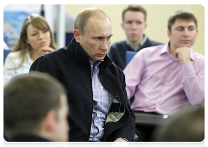 Prime Minister Vladimir Putin meeting in Sochi with representatives of student organisations|26 february, 2011|13:18