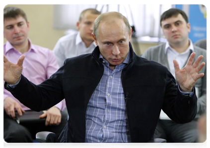 Prime Minister Vladimir Putin meeting in Sochi with representatives of student organisations|26 february, 2011|13:18