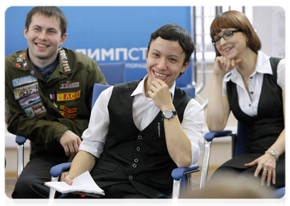 Representatives of student organisations at a meeting with Prime Minister Vladimir Putin|26 february, 2011|13:26