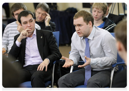 Representatives of student organisations at a meeting with Prime Minister Vladimir Putin|26 february, 2011|13:28