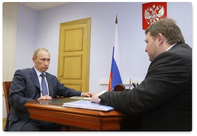 Prime Minister Vladimir Putin meets with Kirov Region Governor Nikita Belykh