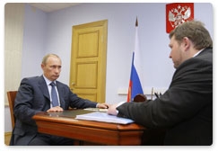 Prime Minister Vladimir Putin meets with Kirov Region Governor Nikita Belykh