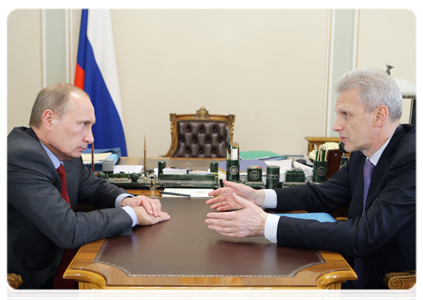 Prime Minister Vladimir Putin meeting with Minister of Education and Science Andrei Fursenko|4 february, 2011|13:52