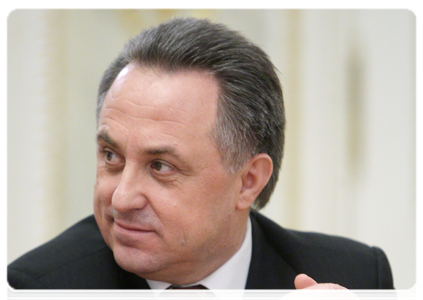 Minister of Sport, Tourism and Youth Policy Vitaly Mutko during a video conference on preparations for the 27th Summer World University Games|9 february, 2011|20:51