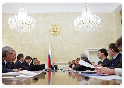 Prime Minister Vladimir Putin at a meeting of the Government Presidium|1 march, 2011|20:14