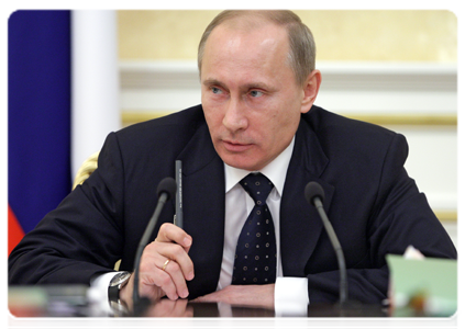 Prime Minister Vladimir Putin at a meeting of the Government Presidium|1 march, 2011|20:14