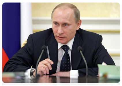 Prime Minister Vladimir Putin at a meeting of the Government Presidium|1 march, 2011|20:15