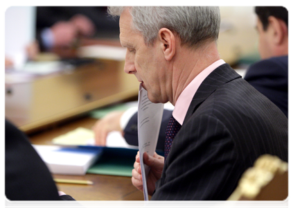 Minister of Education and Science Andrei Fursenko at a meeting of the Government Presidium|1 march, 2011|20:15