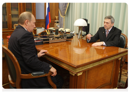 Ivan Dedov, President of the National Academy of Medical Sciences, at a meeting with Prime Minister Vladimir Putin|1 march, 2011|22:15