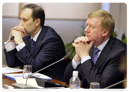 Anatoly Chubais, CEO of Russian Corporation of Nanotechnologies, at a meeting on improving incentives for regional innovation in the Tomsk Region|14 march, 2011|15:14