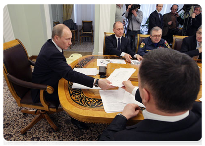 Prime Minister Vladimir Putin at a meeting on the situation around the nuclear power plant in Japan|15 march, 2011|13:51