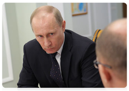 Prime Minister Vladimir Putin at a meeting on the situation around the nuclear power plant in Japan|15 march, 2011|13:51