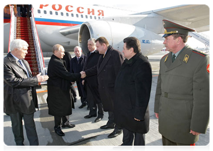 Prime Minister Vladimir Putin arrives in Minsk on a working visit|15 march, 2011|17:01