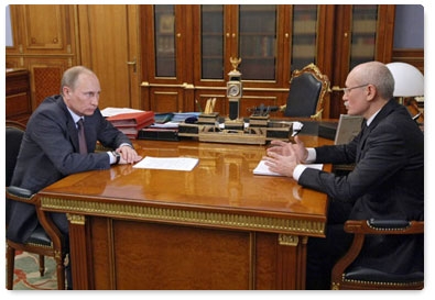 Prime Minister Vladimir Putin meets with President of Bashkortostan Rustem Khamitov