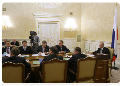 Prime Minister Vladimir Putin at a meeting of the Government Presidium|17 march, 2011|17:20