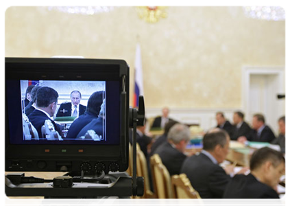 Prime Minister Vladimir Putin at a meeting of the Government Presidium|17 march, 2011|17:20