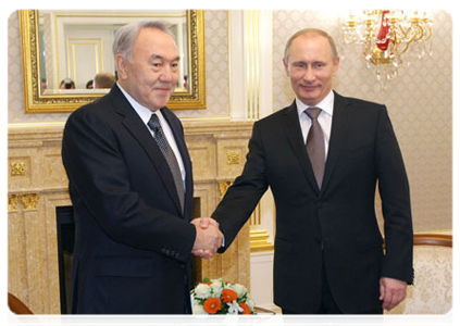 Prime Minister Vladimir Putin during a meeting with Kazakh President Nursultan Nazarbayev|17 march, 2011|20:27