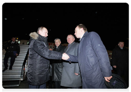 Prime Minister Vladimir Putin arrives in Yuzhno-Sakhalinsk on a working visit|19 march, 2011|18:50