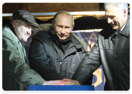 Prime Minister Vladimir Putin at the opening ceremony of the Dalneye gas distribution station|19 march, 2011|18:52