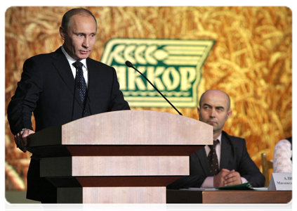 Prime Minister Vladimir Putin attending the 22nd Conference of the Russian Association of Farm Holdings and Agricultural Cooperatives|2 march, 2011|18:00