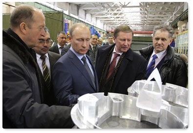 Prime Minister Vladimir Putin visits the Votkinsk plant in Udmurtia