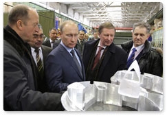 Prime Minister Vladimir Putin visits the Votkinsk plant in Udmurtia