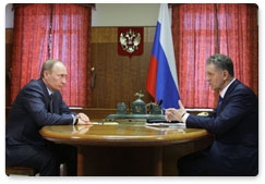 Prime Minister Vladimir Putin meets with President of the Republic of Udmurtia Alexander Volkov