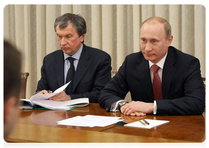 Prime Minister Vladimir Putin with top managers of BASF|21 march, 2011|21:54